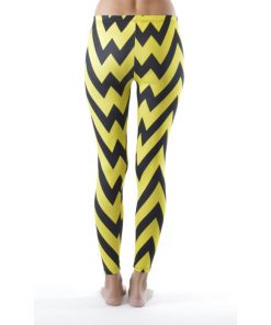 Alternative view of Dinamit Jeans Ankle Length Chevron Yellow Leggings (See More Sizes)