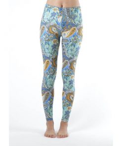 Alternative view of Women's Fashionable Baby Blue Ivy Paisley Printed Ankle Legging