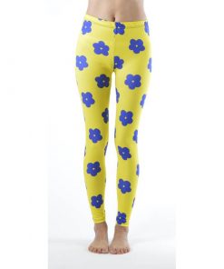 Alternative view of Dinamit Jeans Blue Flower Yellow Ankle Leggings (See More Sizes)