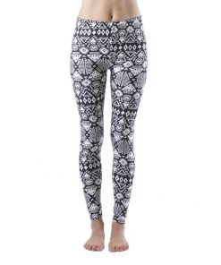 Alternative view of Women's Fashionable Funky White Tribal Printed Ankle Legging