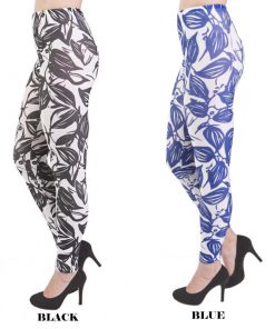 Dinamit Jeans Women's Fashion Bold Leaf Print Microfiber Full Length Leggings
