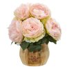 Nearly Natural 1800-PK Peony Artificial Arrangement in Decorative Planter