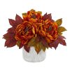 Nearly Natural 1835-OG Peony Artificial Arrangement in Marble Finished Vase