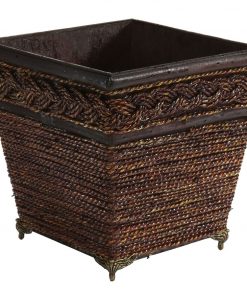 Nearly Natural 0506 Lacquered Coiled Rope Decorative Planter