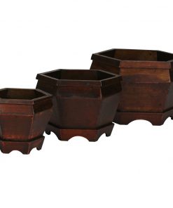 Nearly Natural 0507 Wooden Hexagon Decorative Planter