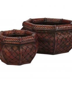 Nearly Natural 0522 Rounded Ocatagon Decorative Planters (Set of 2)