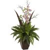 Nearly Natural 1365 Fern & Orchid Arrangement