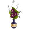 Nearly Natural 1935-PP 22” Anemone and Lotus Leaf Artificial Arrangement in Vase