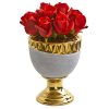 Nearly Natural 1965 Elegant Red Rose Artificial Arrangement in Designer Urn