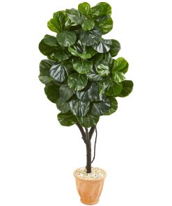 Nearly Natural 9412 65” Fiddle Leaf Fig Artificial Tree in Terra Cotta Planter