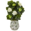 Nearly Natural 9419 35” Hydrangea Artificial Plant in Decorative Vase