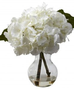 Nearly Natural 1314 Blooming Hydrangea w/Vase Arrangement